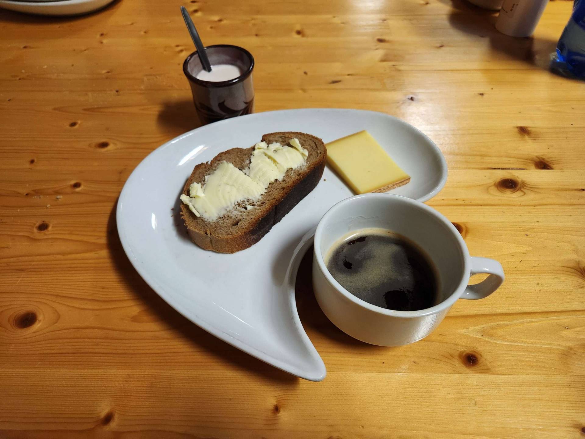 Basic breakfast food at Alpage de la Peule.