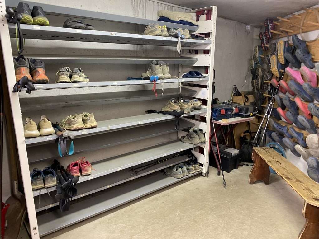 Boot storage at auberge de la nova