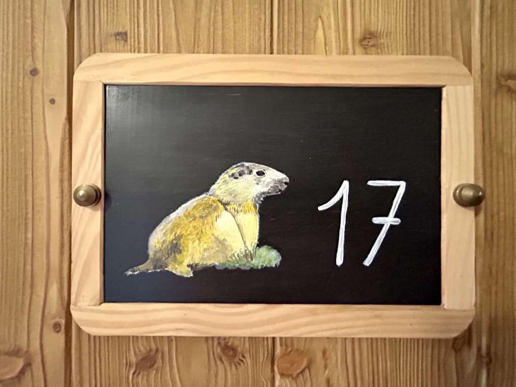 A sign for room 17