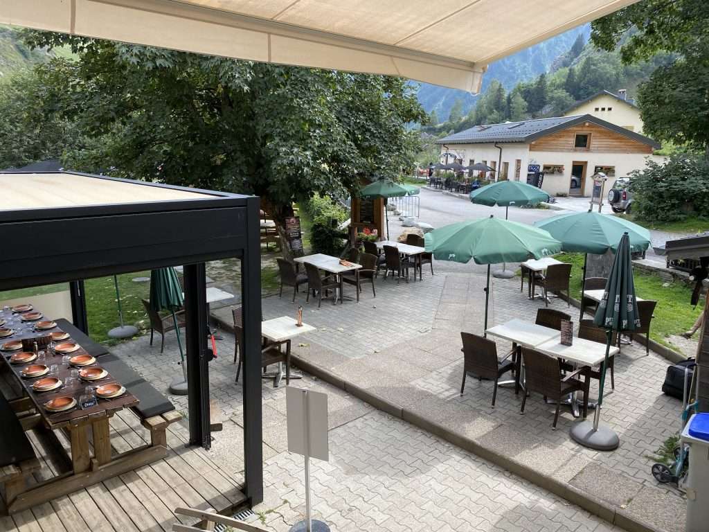 terrace at auberge de la nova