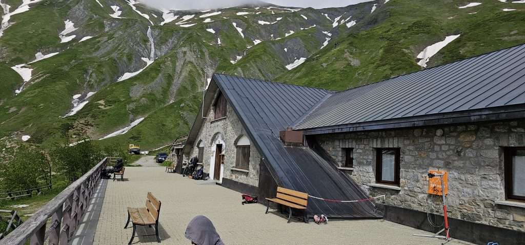 the large front terrace at rifugio elena