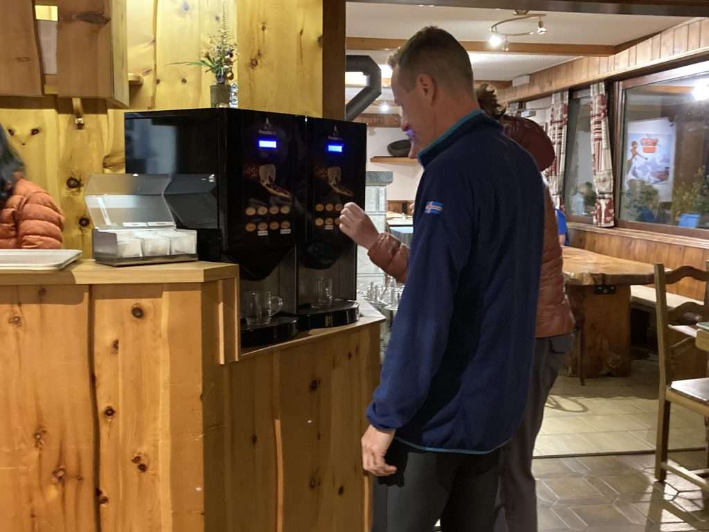 Communal coffee machines at relais d'arpette