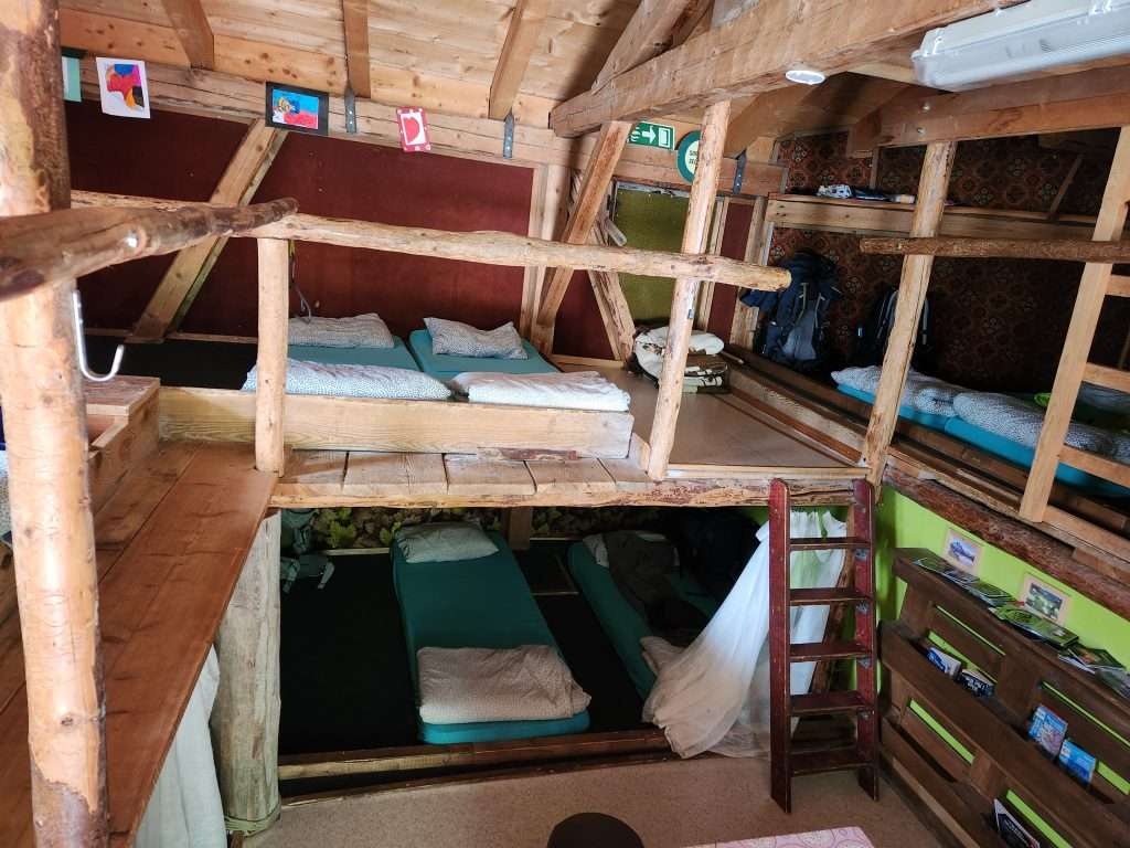 Communal beds at refuge le peuty
