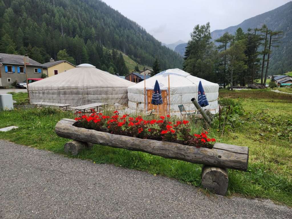 two yurts at refuge le peuty