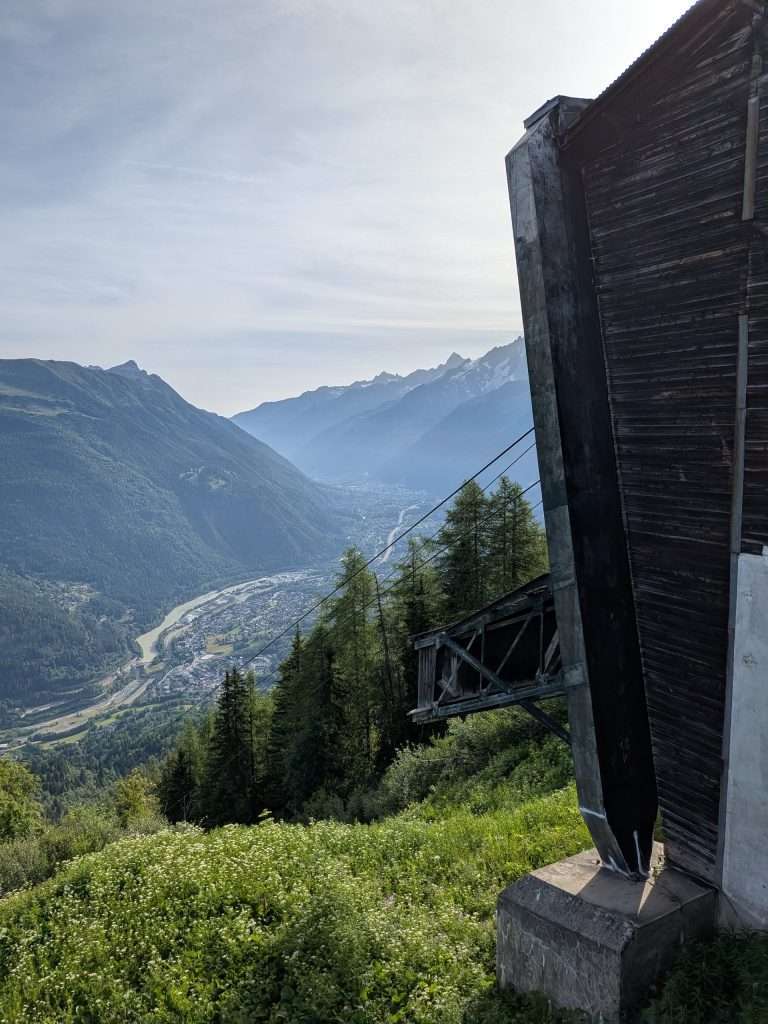 Looking down into the Chamonix valley.