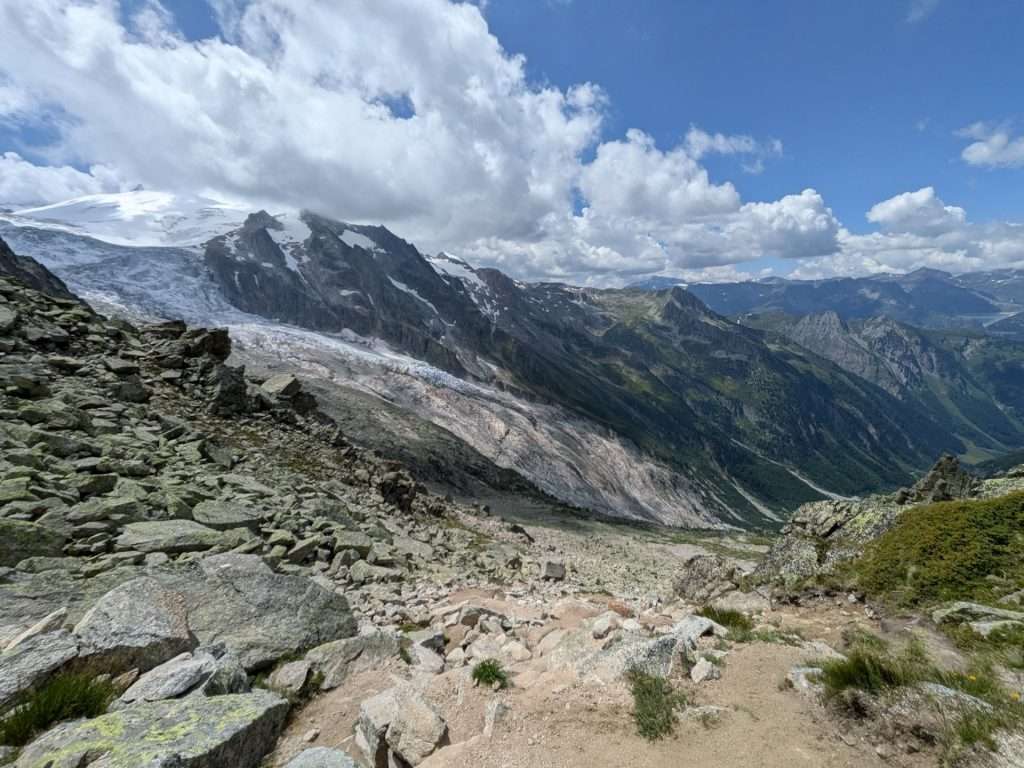 View towards the Trient Valley and Trient Glacier from the Fenêtre d'Arpette.