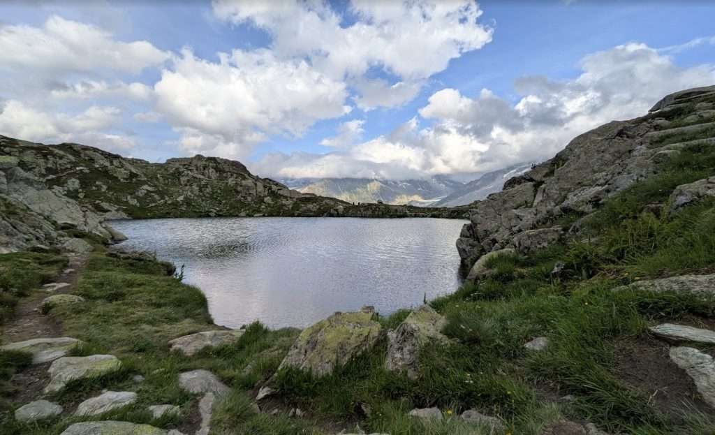 alpine lake on the TMB.